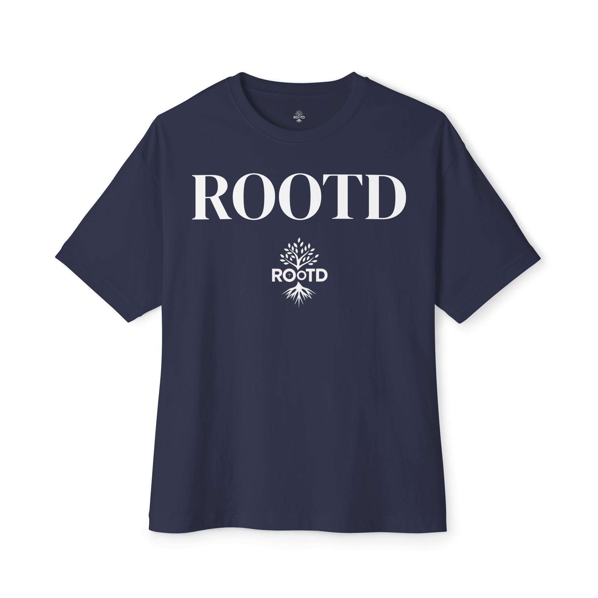 ROOTD Logo Oversized Tee — Minimalist Faith Graphic T‑Shirt