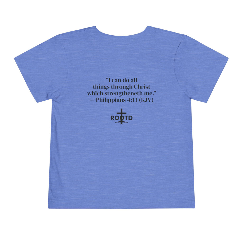 Toddler Tee — "Built Within" Christian Scripture Shirt (Philippians 4:13)