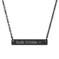 Engraved "Built Within" Horizontal Bar Necklace — Personalized Inspirational Jewelry
