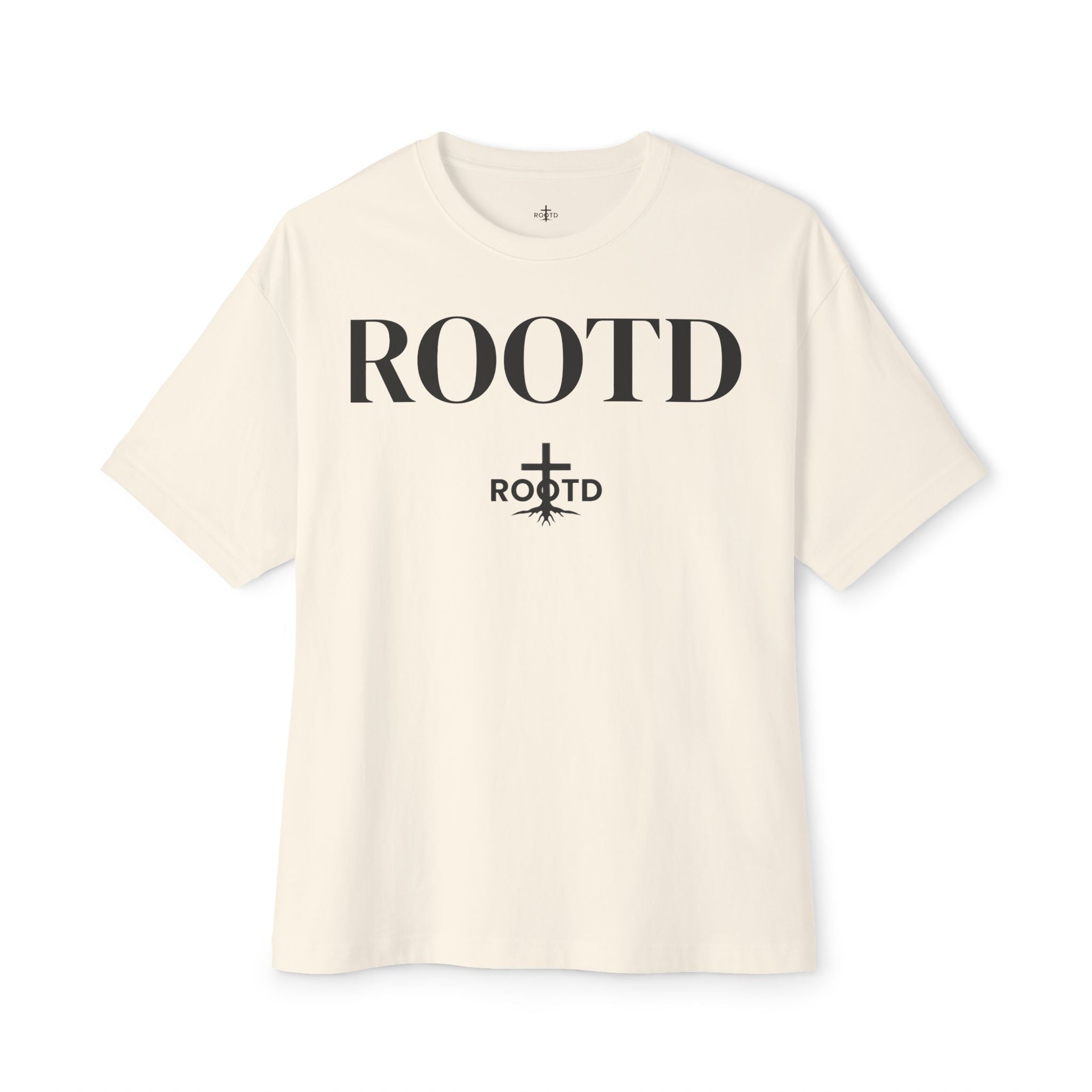 ROOTD Logo Oversized Tee — Minimalist Faith Graphic T‑Shirt