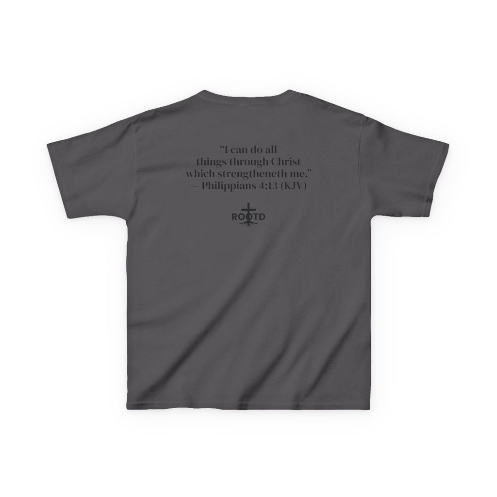 Kids Tee — "Built Within" Christian Scripture T‑Shirt (Philippians 4:13)
