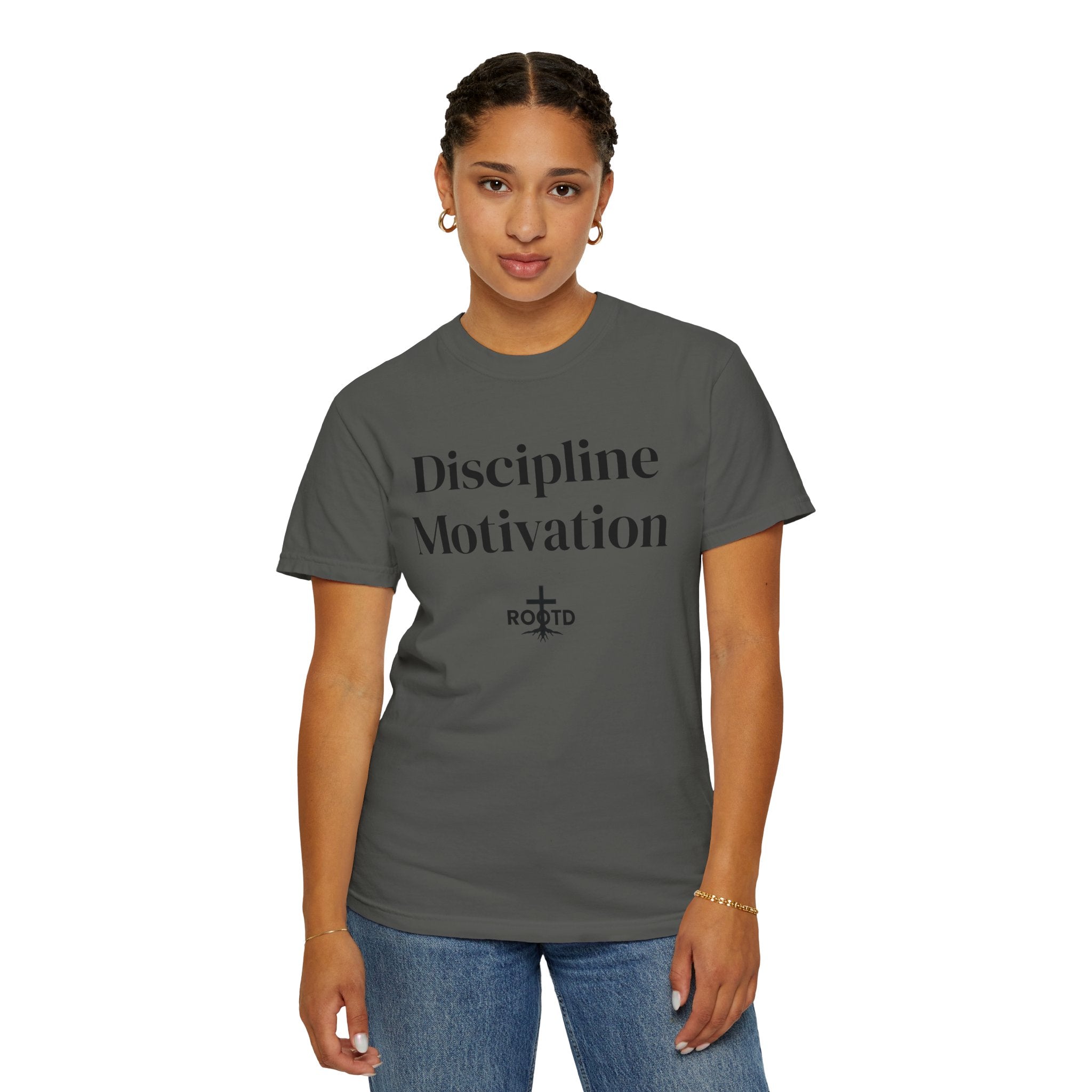 Discipline Over Motivation Christian T‑Shirt — 2 Timothy 1:7 Scripture Tee