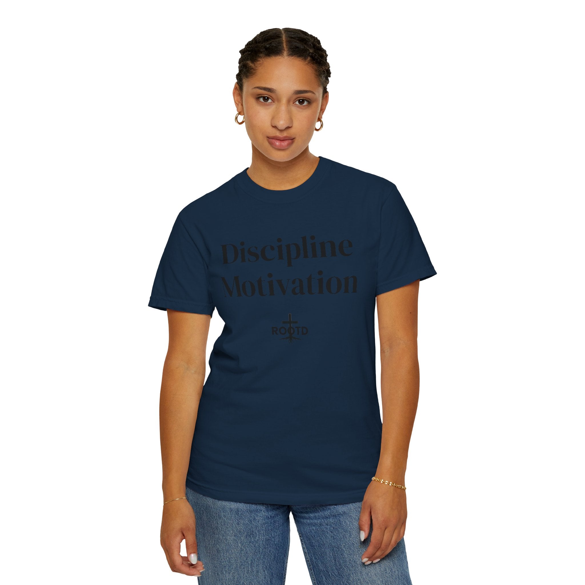 Discipline Over Motivation Christian T‑Shirt — 2 Timothy 1:7 Scripture Tee