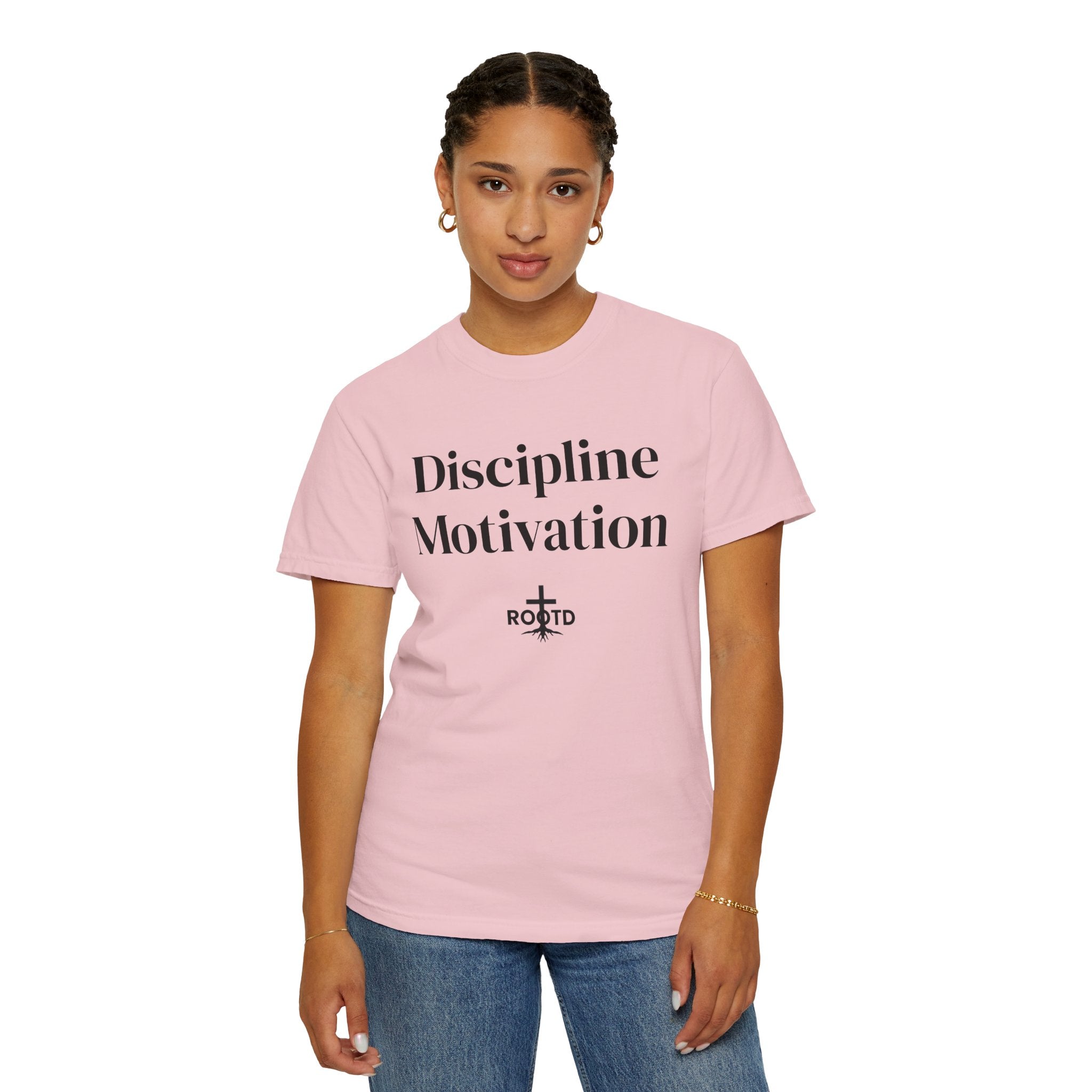 Discipline Over Motivation Christian T‑Shirt — 2 Timothy 1:7 Scripture Tee