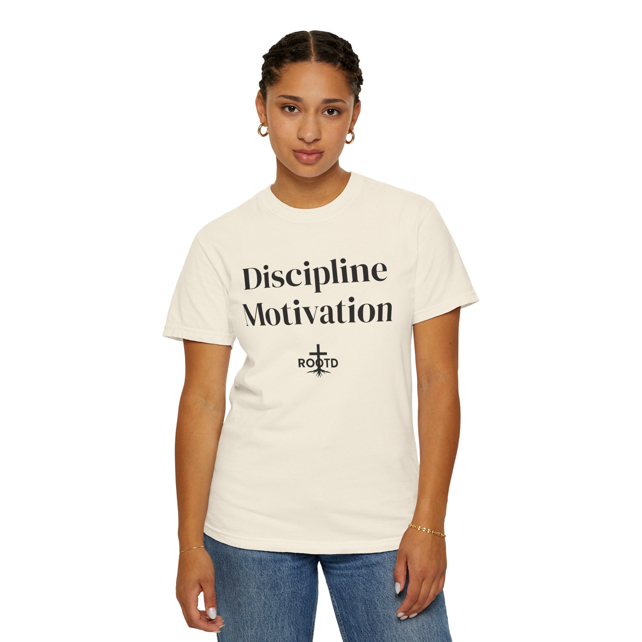 Discipline Over Motivation Christian T‑Shirt — 2 Timothy 1:7 Scripture Tee