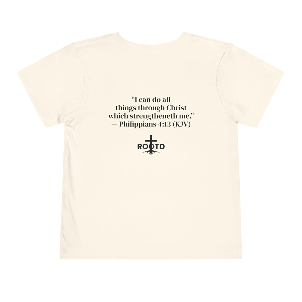 Toddler Tee — "Built Within" Christian Scripture Shirt (Philippians 4:13)