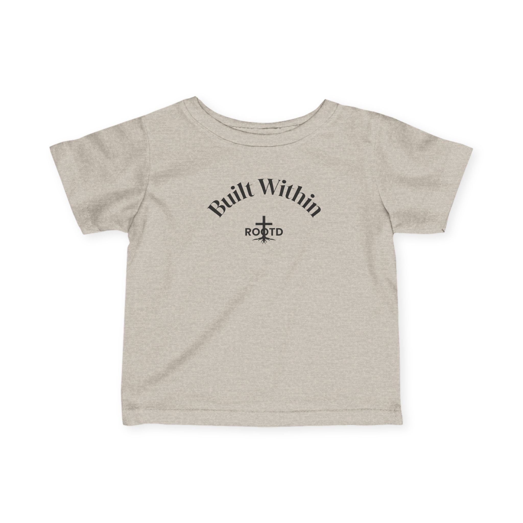 Infant Tee "Built Within" | Christian Baby Shirt with 'Rooted' Cross & Philippians 4:13 Back