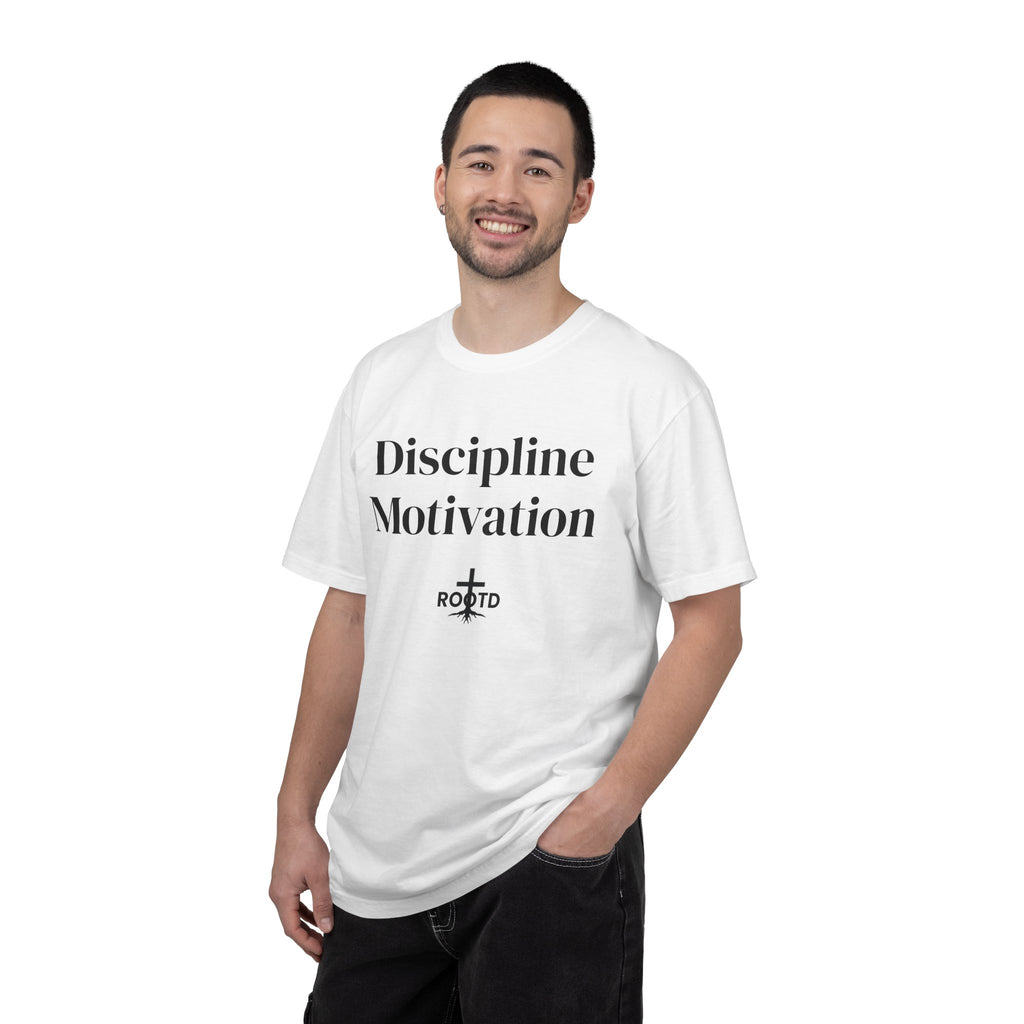 Discipline Over Motivation Christian T‑Shirt — 2 Timothy 1:7 Scripture Tee