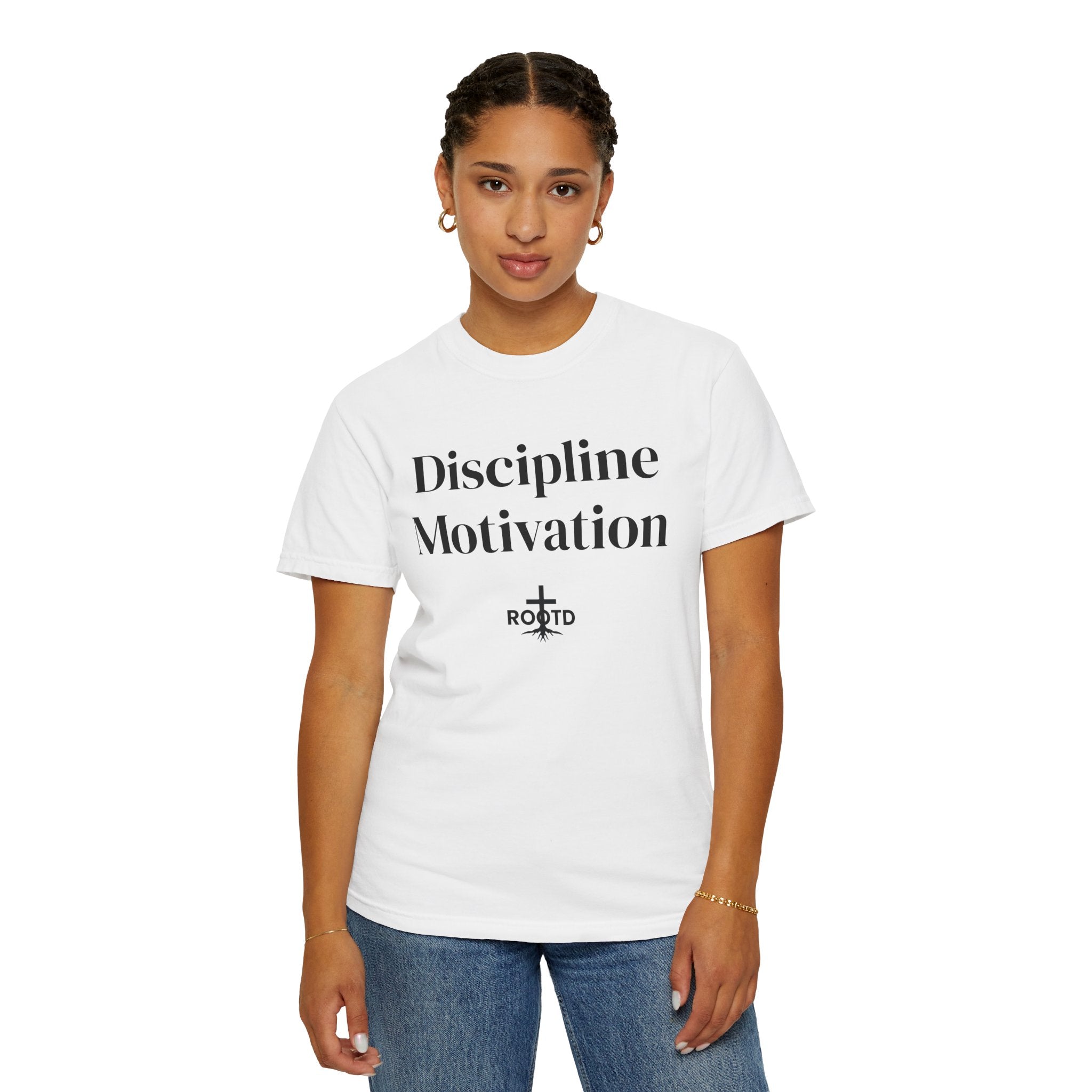 Discipline Over Motivation Christian T‑Shirt — 2 Timothy 1:7 Scripture Tee
