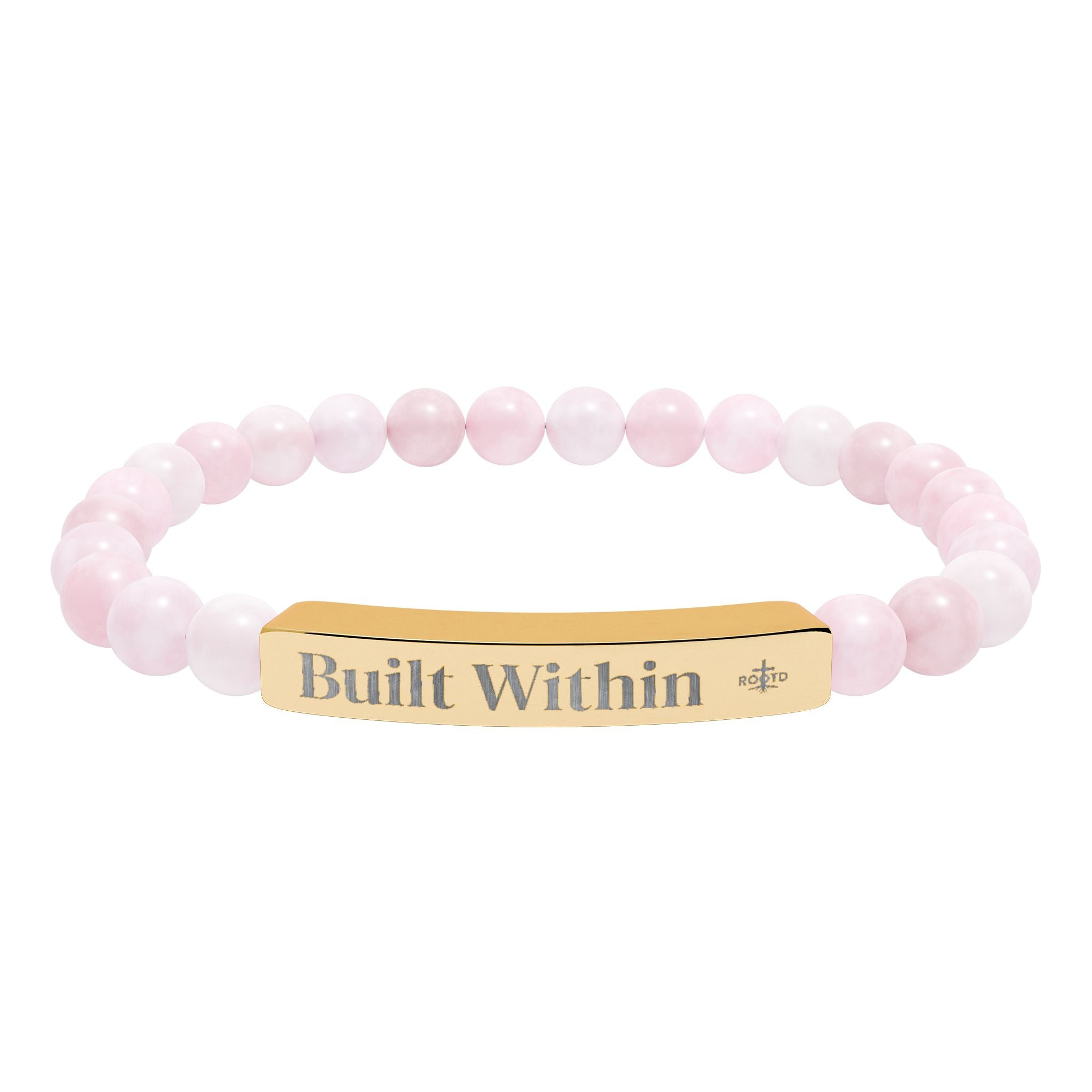Engraved 'Built Within' Natural Stone Stretch Bracelet