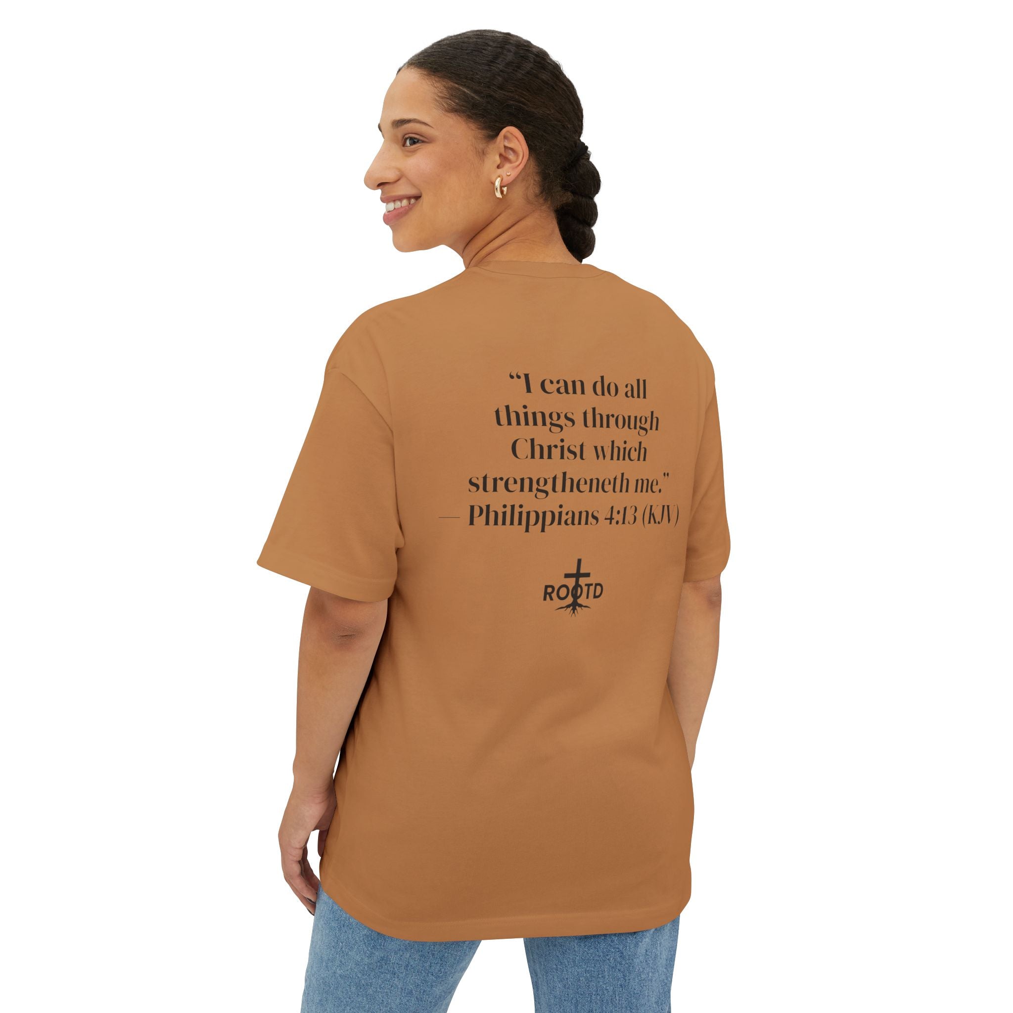 Built Within Oversized Tee - Philippians 4:13 Inspirational Christian T-Shirt