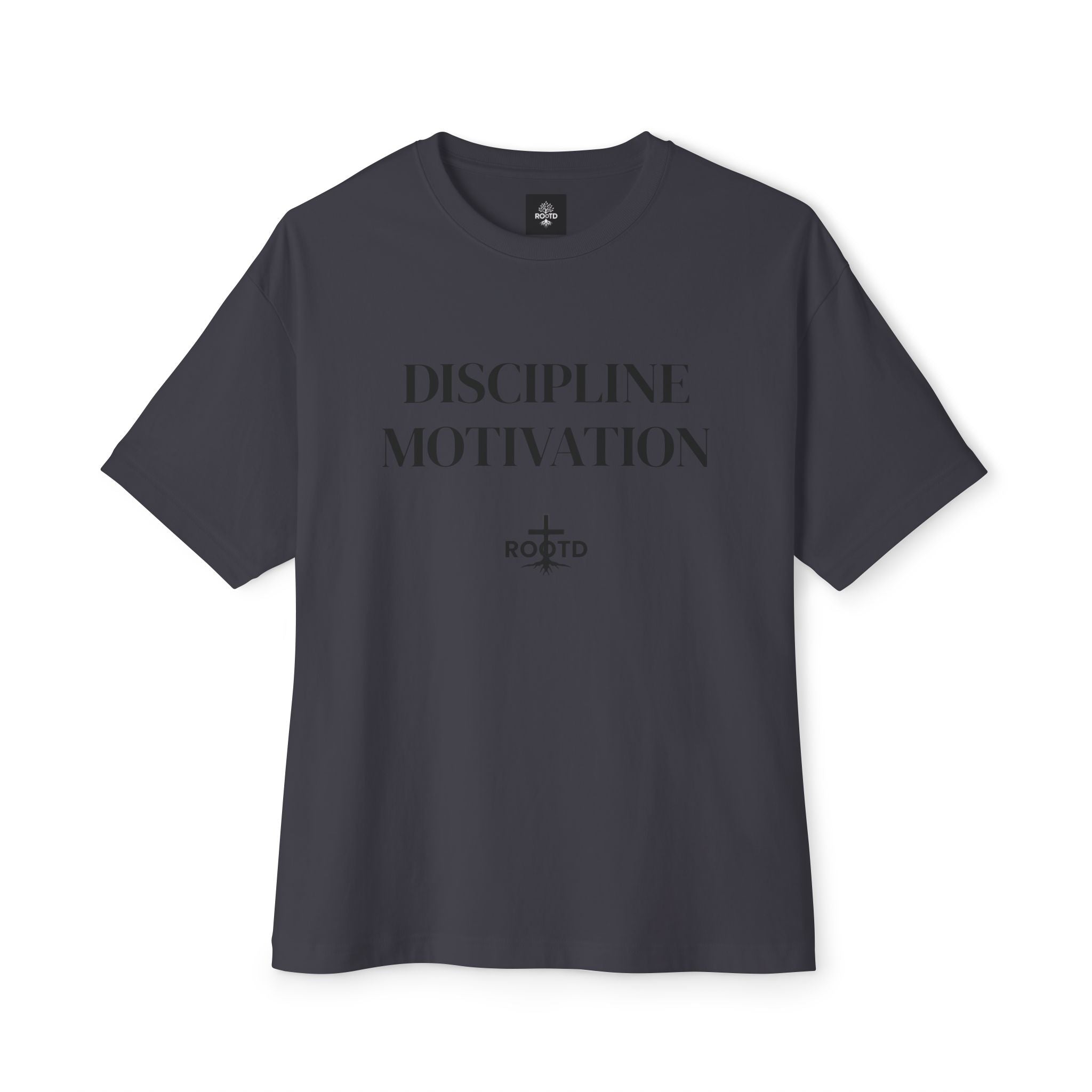 Discipline Over Motivation Oversized Tee — 'Discipline Motivation' Graphic Shirt with 2 Timothy Scripture Back