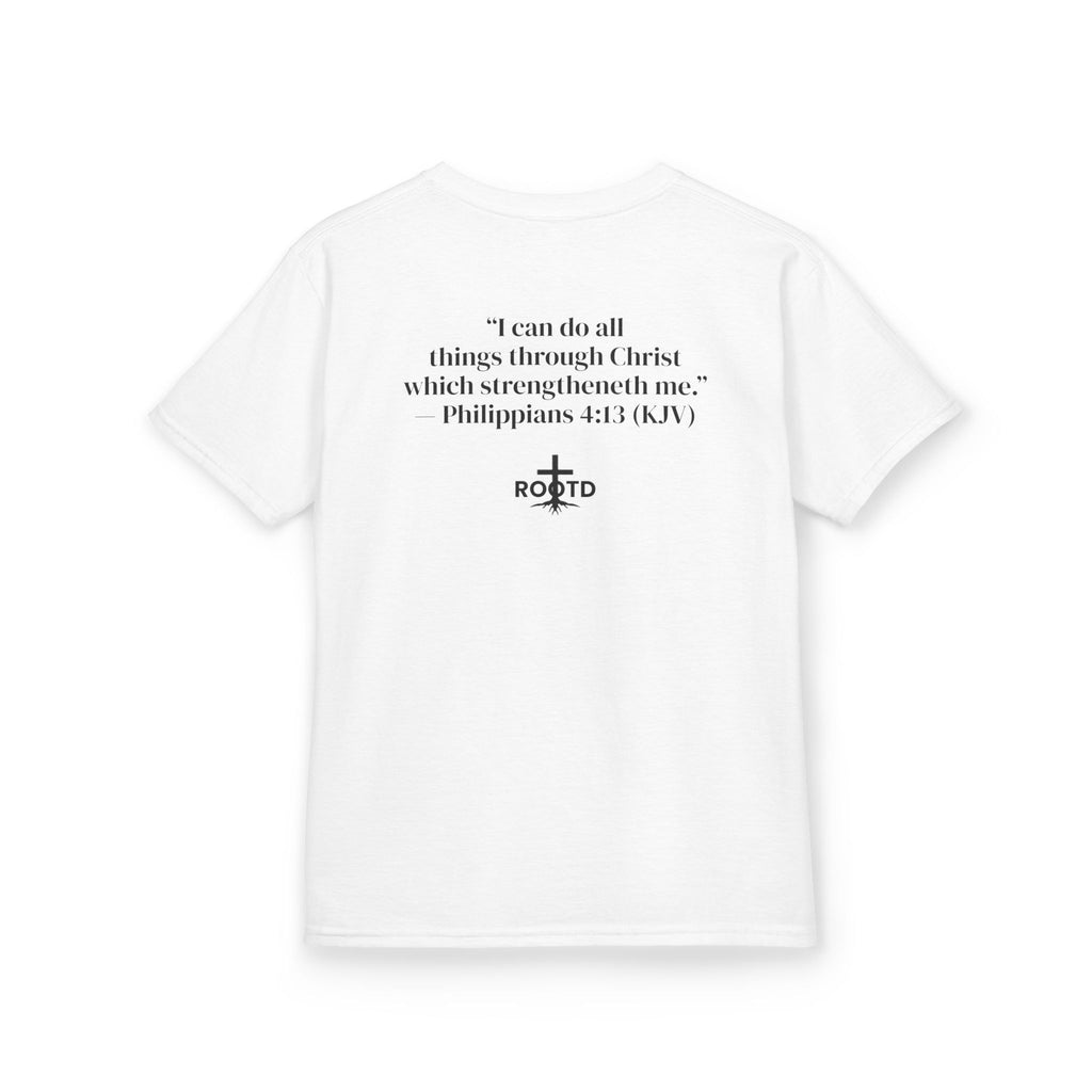 Kids Tee — "Built Within" Christian Scripture T‑Shirt (Philippians 4:13)