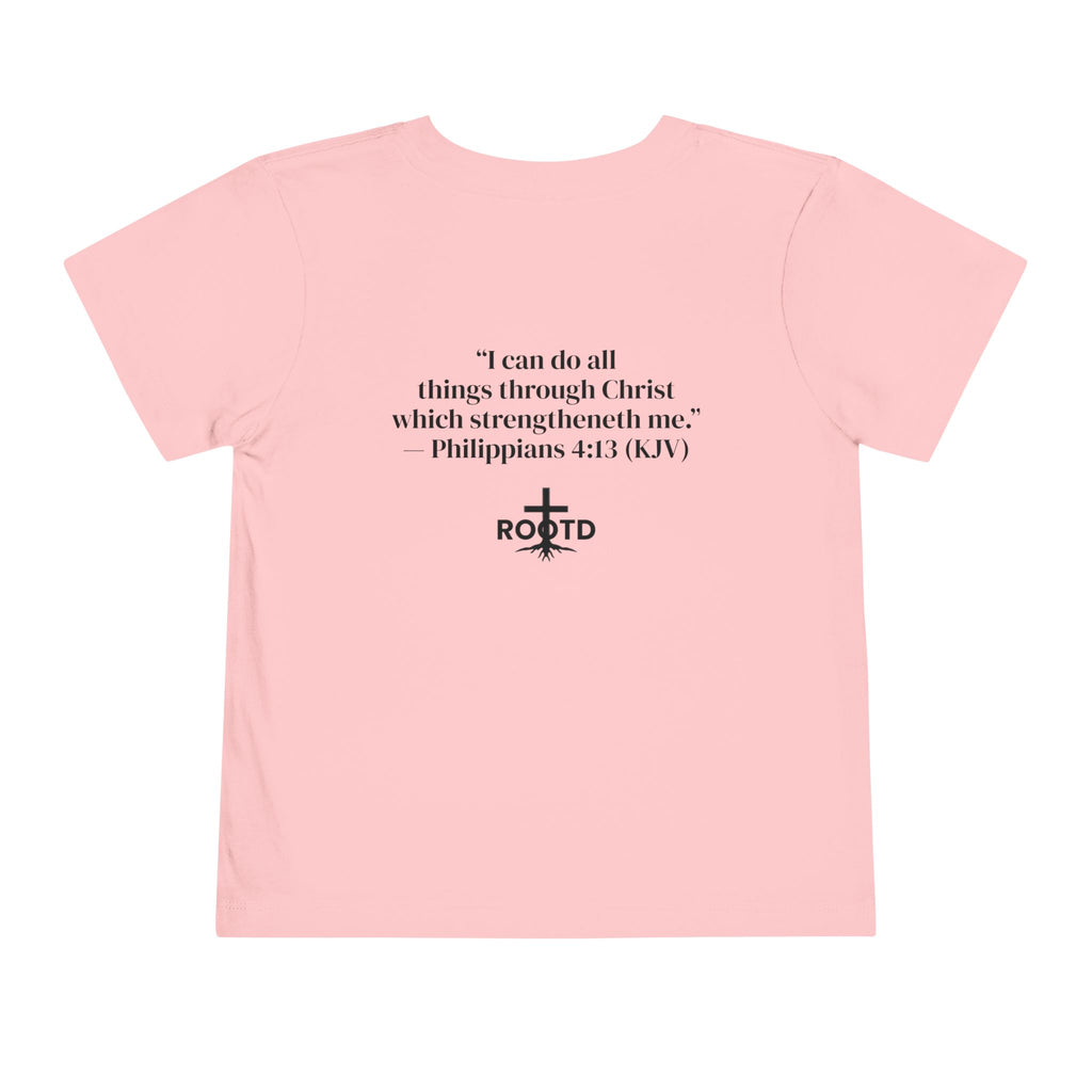 Toddler Tee — "Built Within" Christian Scripture Shirt (Philippians 4:13)