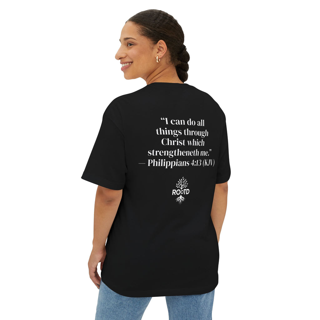 Built Within Oversized Tee - Philippians 4:13 Inspirational Christian T-Shirt