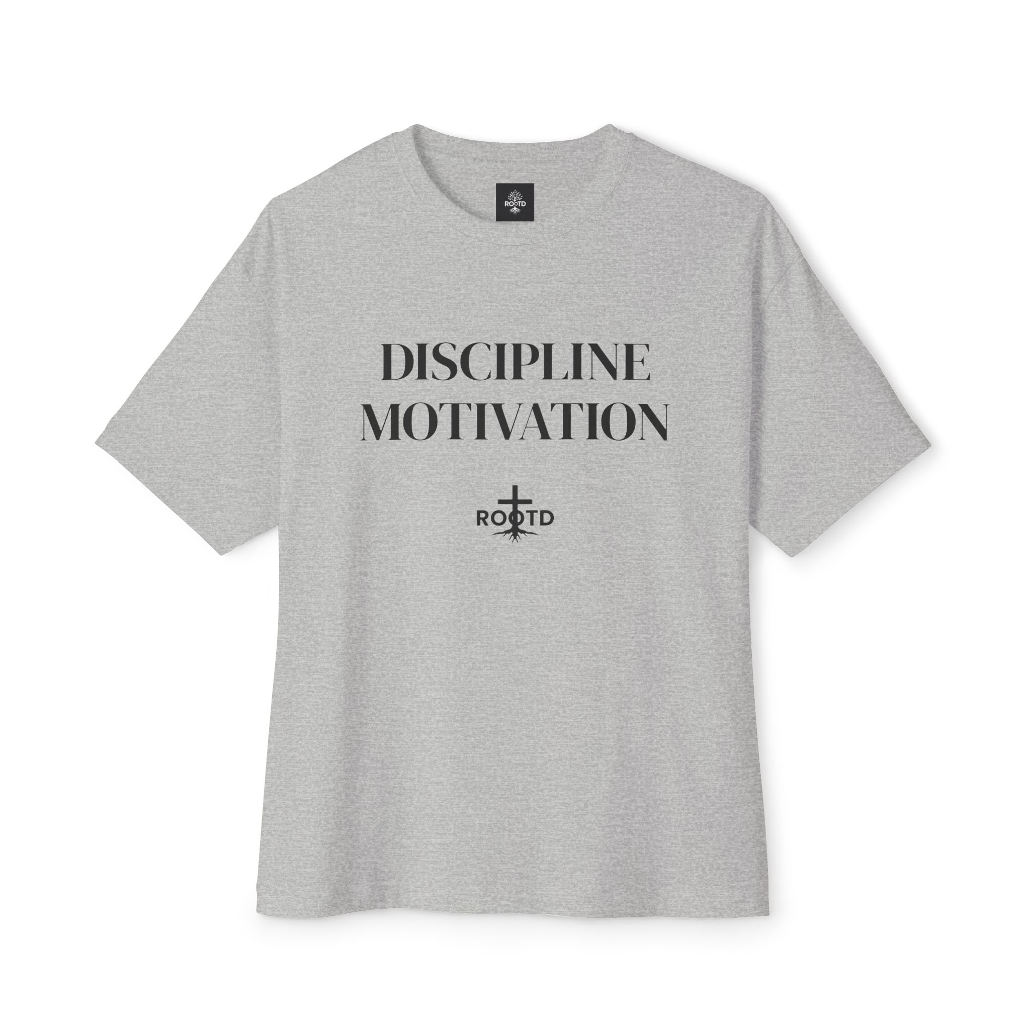 Discipline Over Motivation Oversized Tee — 'Discipline Motivation' Graphic Shirt with 2 Timothy Scripture Back