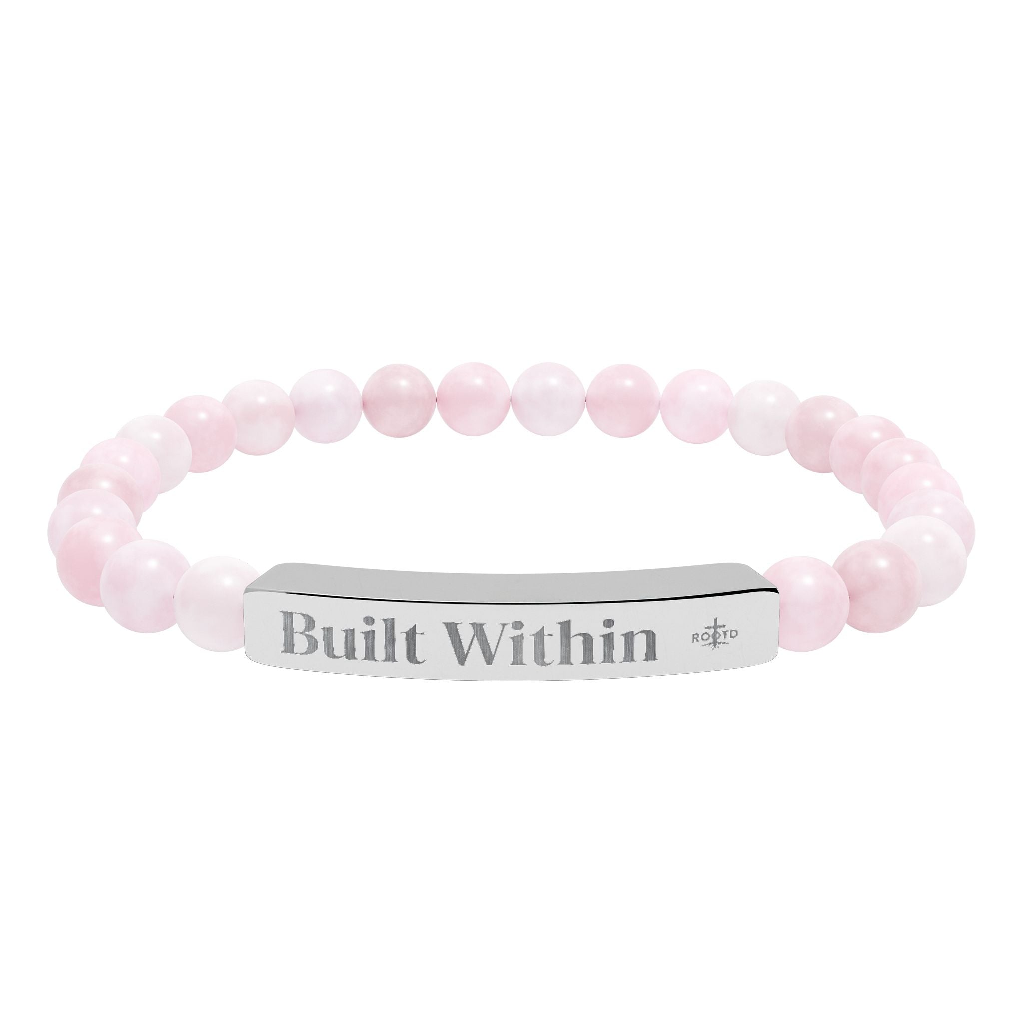 Engraved 'Built Within' Natural Stone Stretch Bracelet