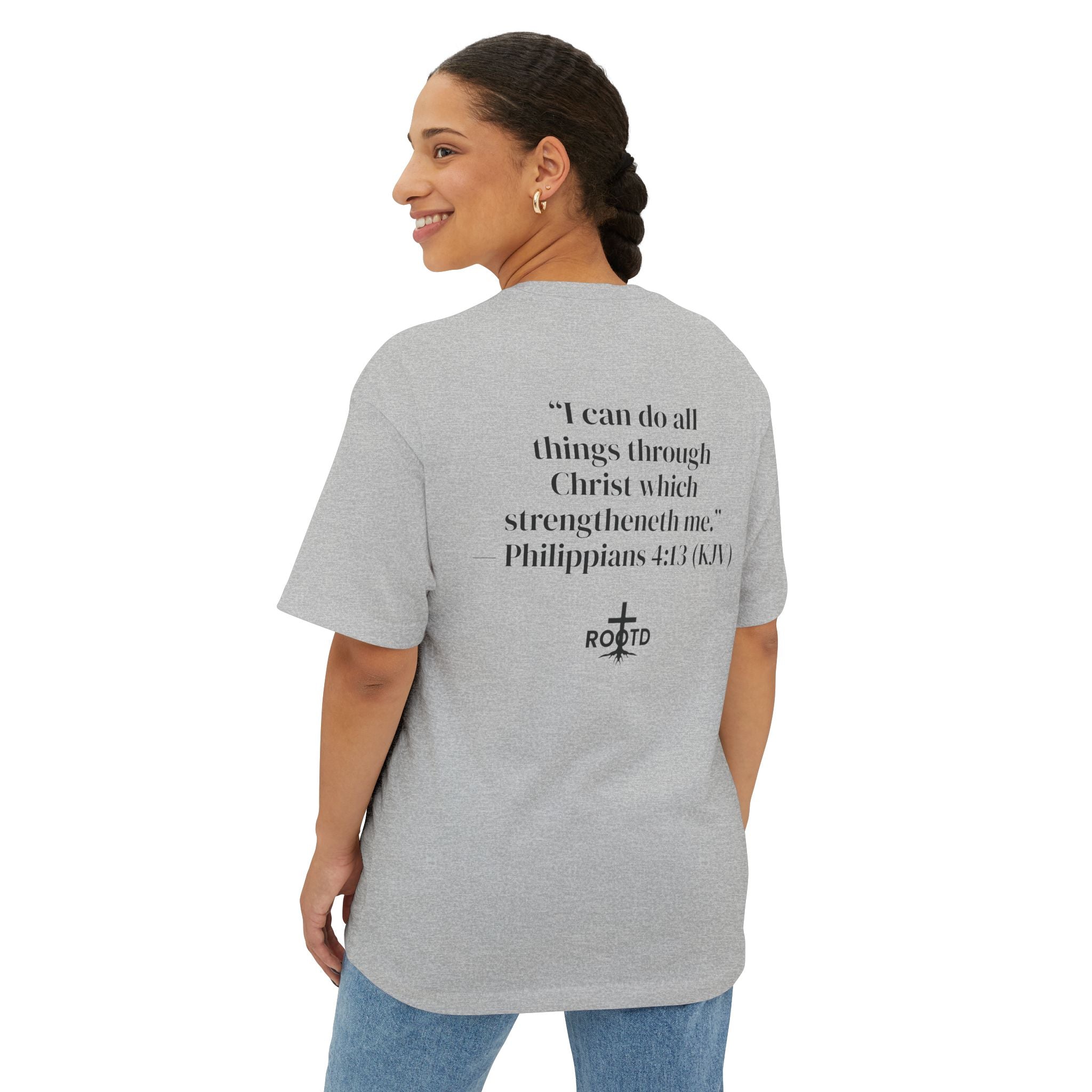 Built Within Oversized Tee - Philippians 4:13 Inspirational Christian T-Shirt