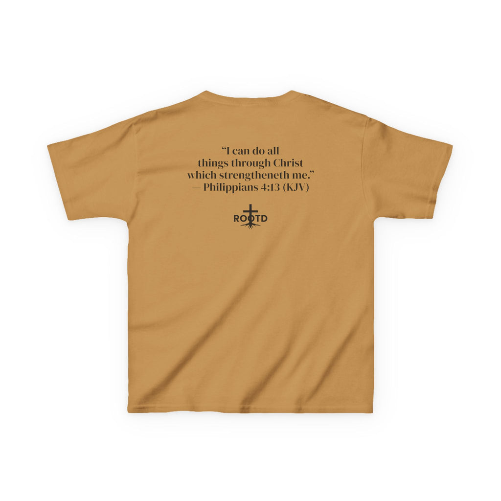 Kids Tee — "Built Within" Christian Scripture T‑Shirt (Philippians 4:13)