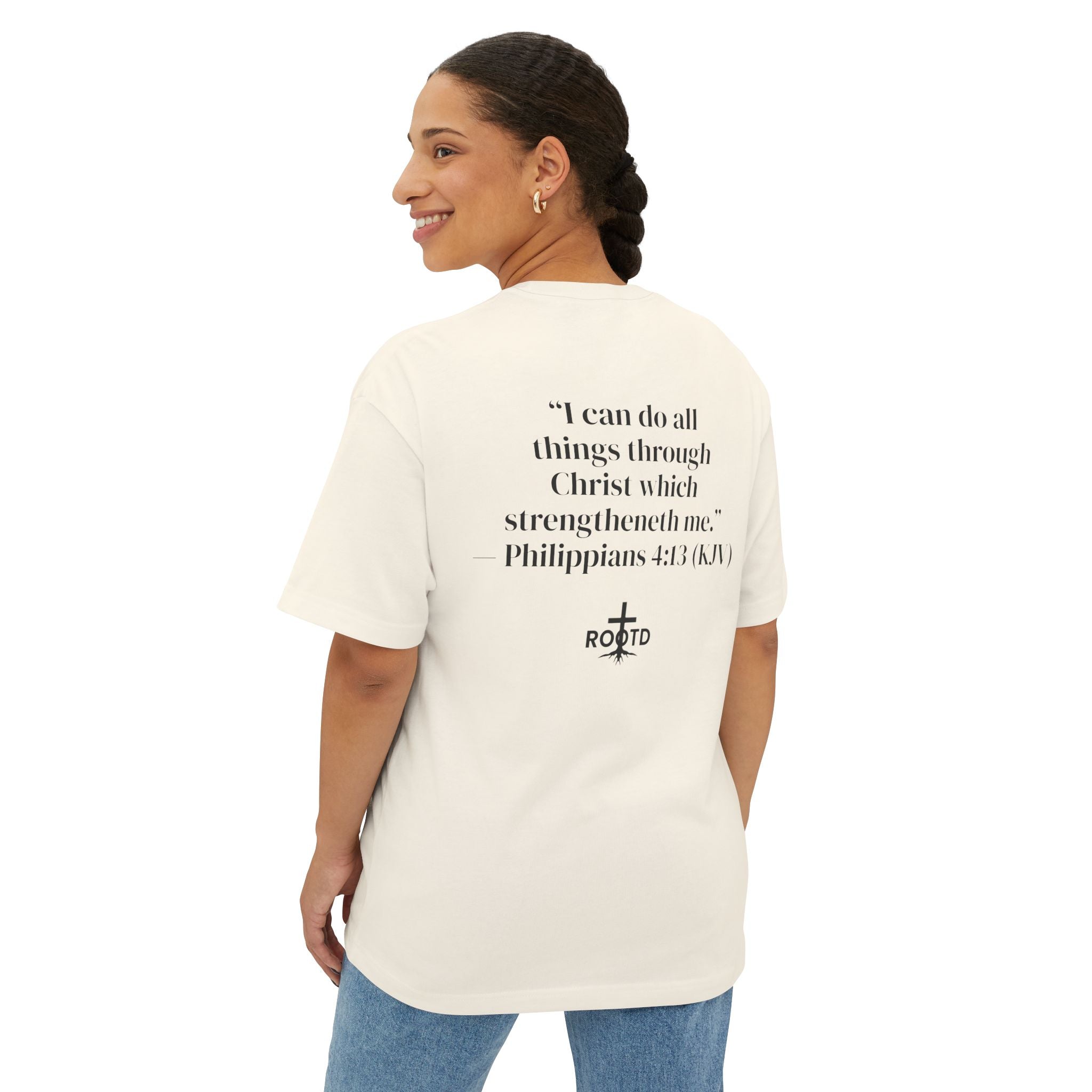 Built Within Oversized Tee - Philippians 4:13 Inspirational Christian T-Shirt