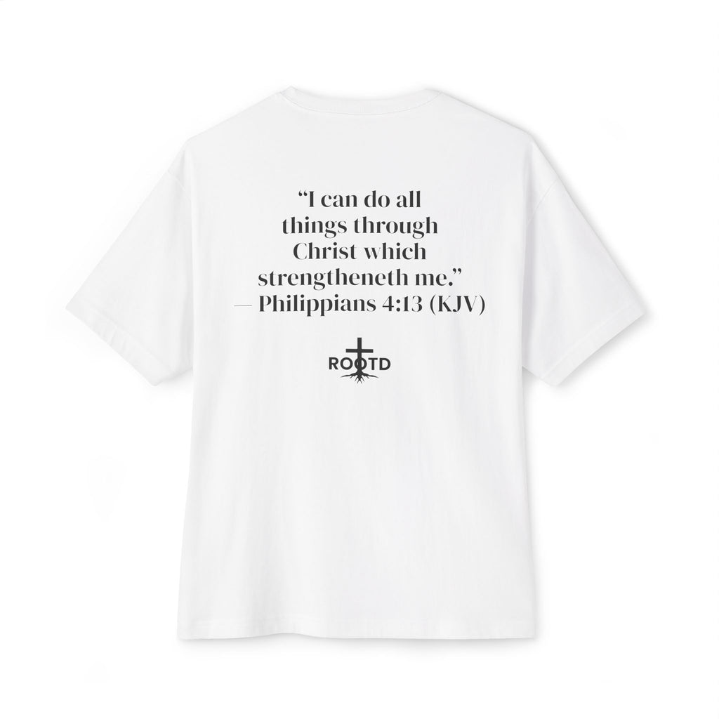 Built Within Oversized Tee - Philippians 4:13 Inspirational Christian T-Shirt
