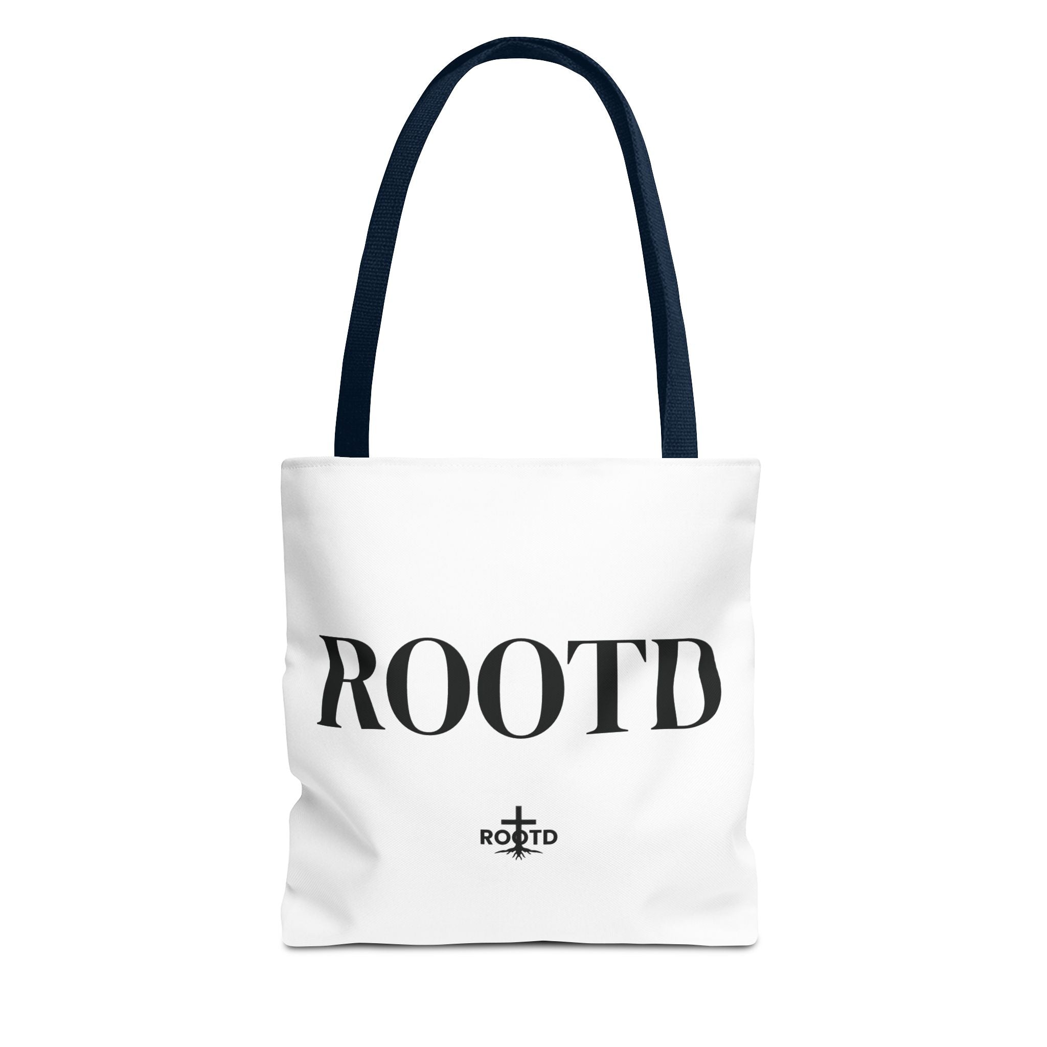 ROOTD Logo Tote Bag — Minimalist Black & White Everyday Carry